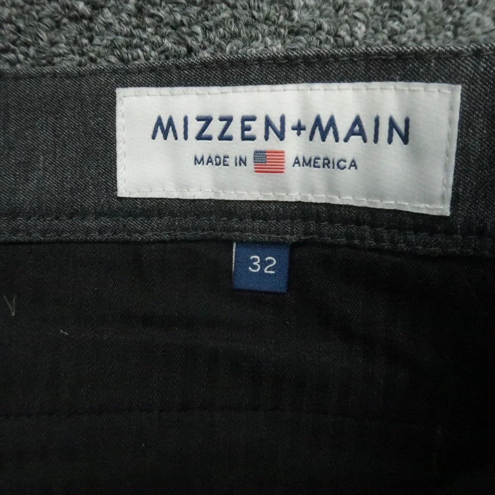 Mizzen Main Pants Men‎ 32x32 Gray Performance Chino Straight Stretch